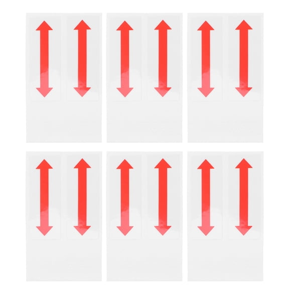 DEEPCRAFF 6-Pack Red Directional Arrow Stickers with Removable Adhesive for Traffic Control and Safety Guidance