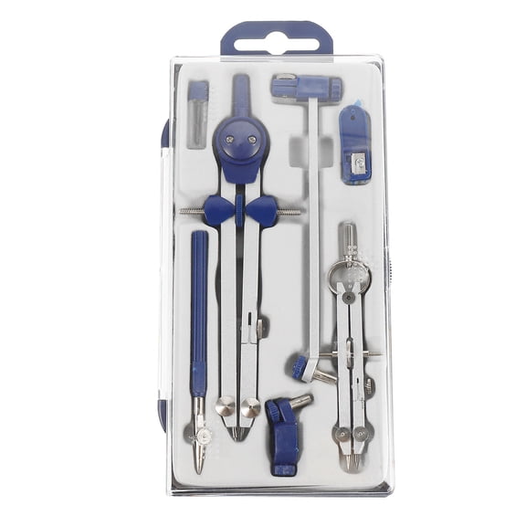DEEPCRAFF Practical Drawing Tools Drawing Compasses Blue 1Set 7Pcs 6.7X2.1X0.4In