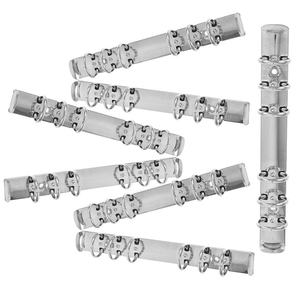 DEEPCRAFF 7Pcs Metal Binder Spine Inserts for A6 Notebook 6 Ring Loose Leaf Binder Replacement