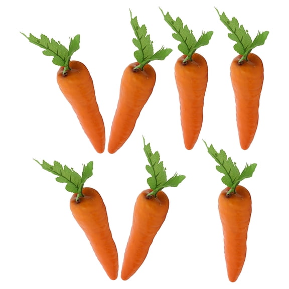 DEEPCRAFF 7-Piece Realistic Artificial Carrots Set for Easter Decorations, Rustic Kitchen Display, and Party Decor Accents
