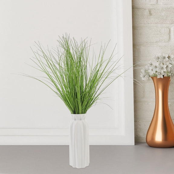 DEEPCRAFF 8-Piece Artificial Green Reed Grass Faux Plants for Indoor Home Decor, Living Room Decorative Greenery
