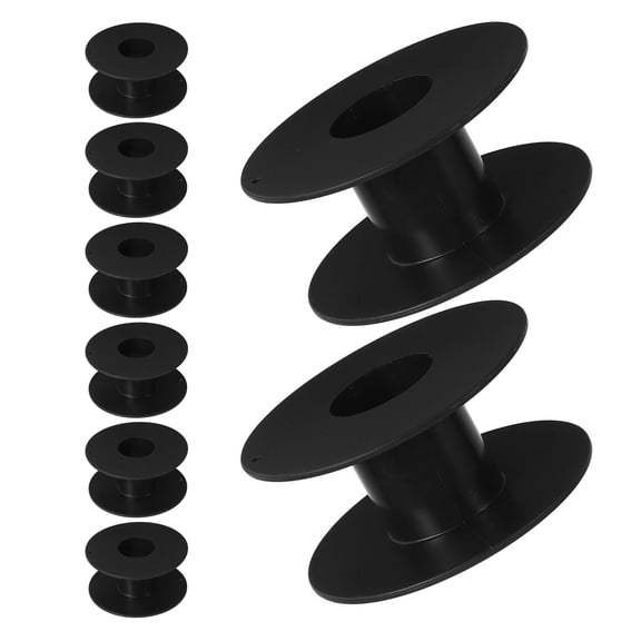 DEEPCRAFF 8Pcs Plastic Cable Reel for Camping and Workshop Cord Management Black Lightweight