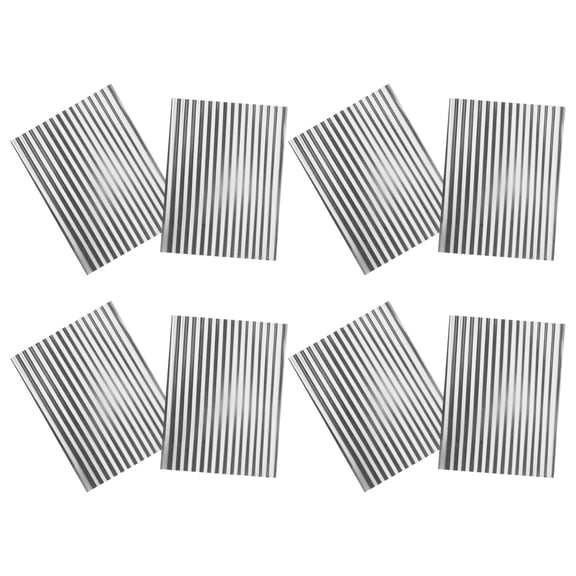 DEEPCRAFF 8Pcs Durable Aluminum Corrugated Metal Roofing Panels Plated Silver for Model House Roofing Projects