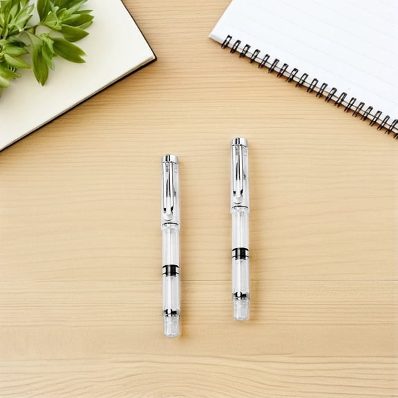 DEEPCRAFF Transparent Fountain Pen Style Brush Pens with Piston Filling System for Professional Office and Art Use