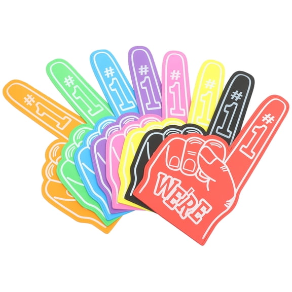 DEEPCRAFF 8Pcs Giant Foam Hands Vibrant Colors Party Favors for Sports Cheering and Events