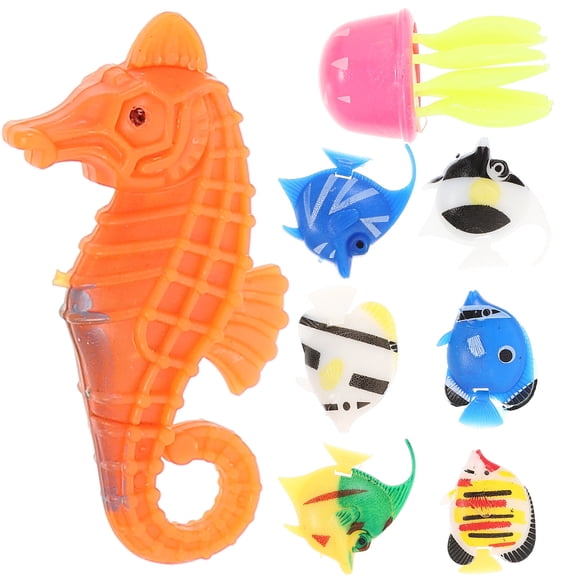 DEEPCRAFF 8Pcs Lifelike Fish Model Plastic Aquarium Ornament for Home and Office Decor