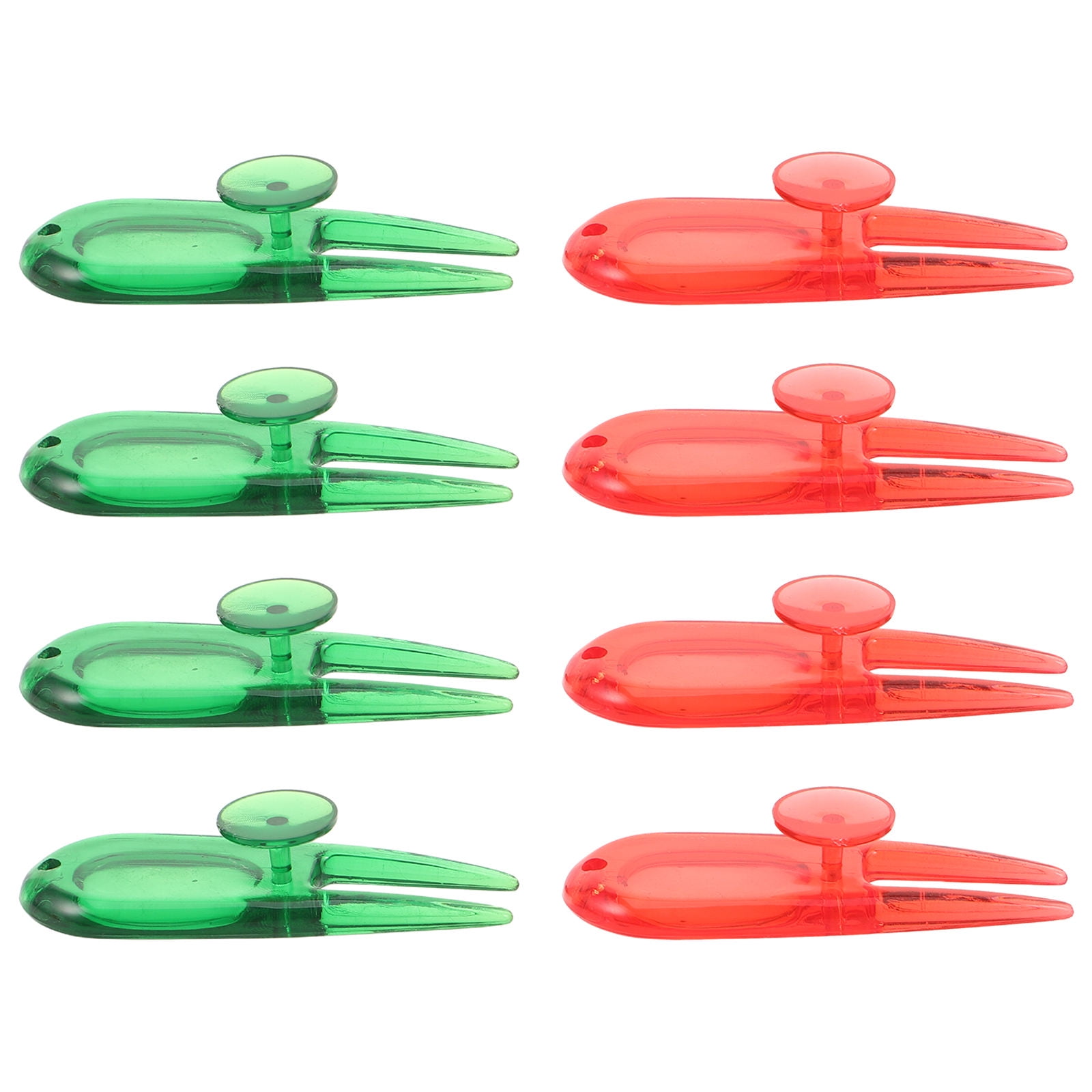 DEEPCRAFF 8Pcs Compact Plastic Divot Repair Tool with Golf Ball Marker for Golf Course Maintenance