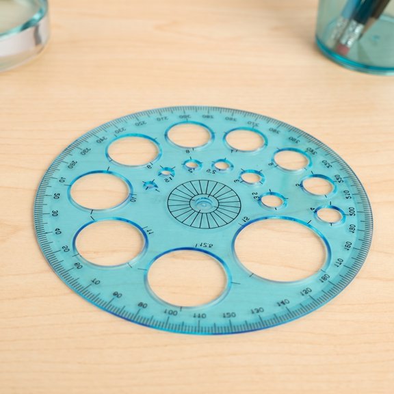 DEEPCRAFF 8Pcs Plastic Circle Measuring Templates with Rotatable Angle Maker for Home Geometry