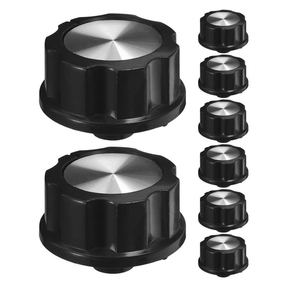 DEEPCRAFF 8Pcs Black Plastic Oven Control Knobs Durable Heat Resistant Replacement for Kitchen Stove Grill