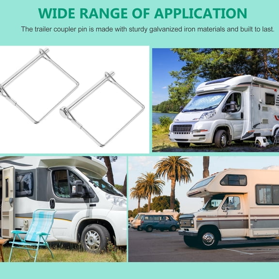 DEEPCRAFF 8Pcs Plated Silver Trailer Hitch Pin with Wire Lock for Secure Towing and Enhanced Stability