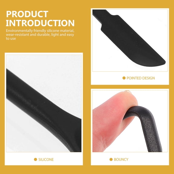 DEEPCRAFF 8-Piece Black Silicone Spatula Set with Pointed Tips for Cooking, Baking, and Makeup Application