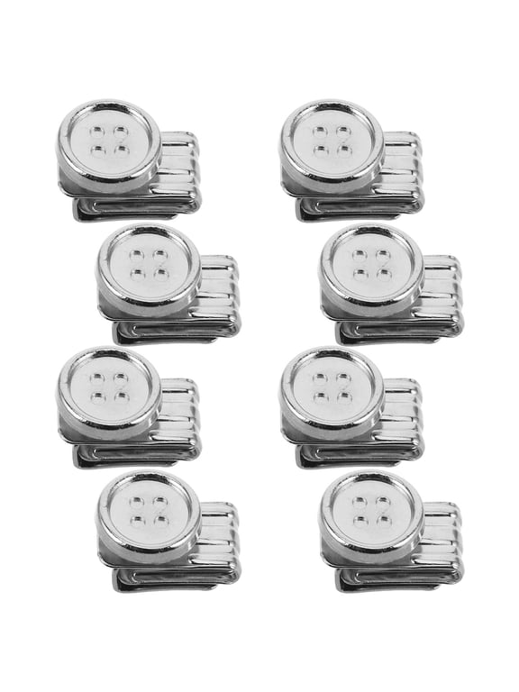 8-Piece Adjustable Metal Button Clips for Men's Pants, Easy Install Suspenders Accessories Without Sewing