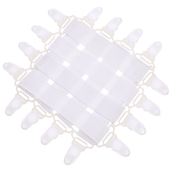DEEPCRAFF 8Pcs White Bed Sheet Clips Straps for Holding Fitted Sheets and Keeping Bedding Tidy