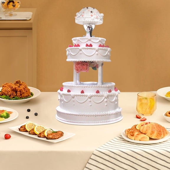 DEEPCRAFF 8-Piece White Plastic Wedding Cake Stand Rods Tiered Cake Display Supports