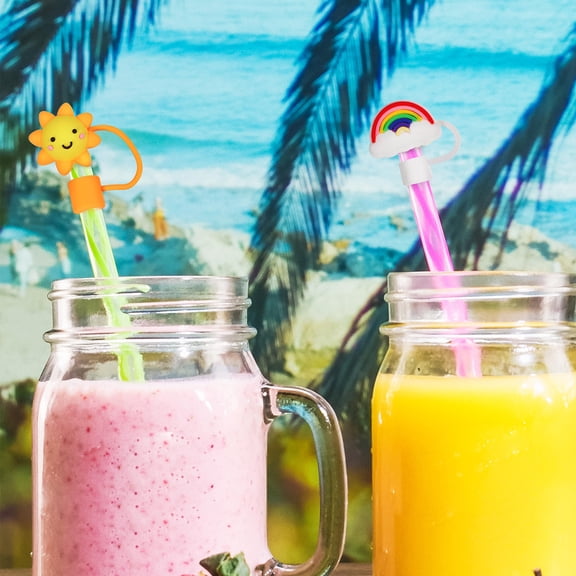 DEEPCRAFF 8Pcs Silicone Straw Stopper Covers Reusable Protector Plugs for and Steel Straws