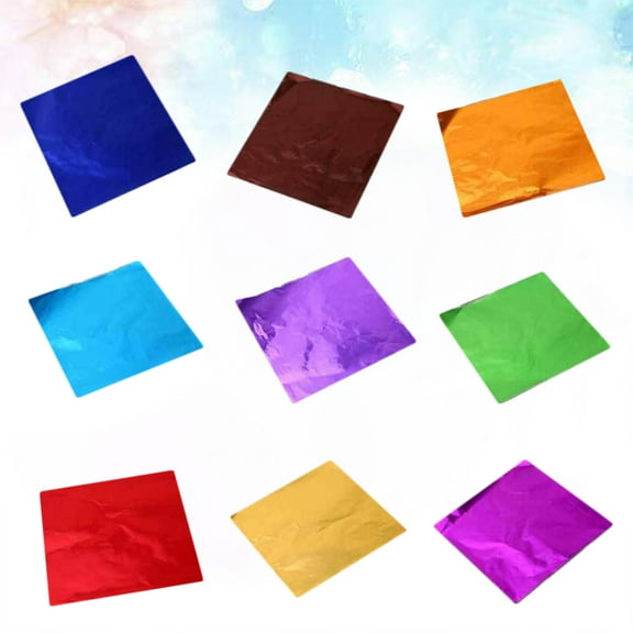 DEEPCRAFF 9-Pack Aluminum Foil Sheets Food Safe Wrapping Paper Assorted Colors for Tea Party and Kitchen Use