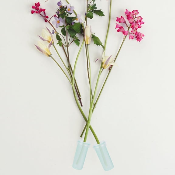 DEEPCRAFF 90Pcs Floral Water Tubes with Caps Sky Blue Plastic for Flower Arrangement