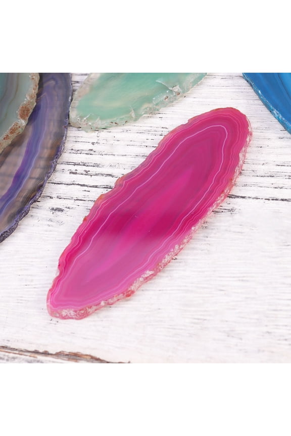 9Pcs Natural Agate Slices Assorted Color Brazil Pendants for Decorative Accessories