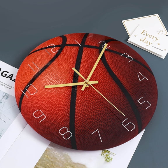 DEEPCRAFF Acrylic Basketball Wall Clock with Large Arabic Numerals for Home Office Use