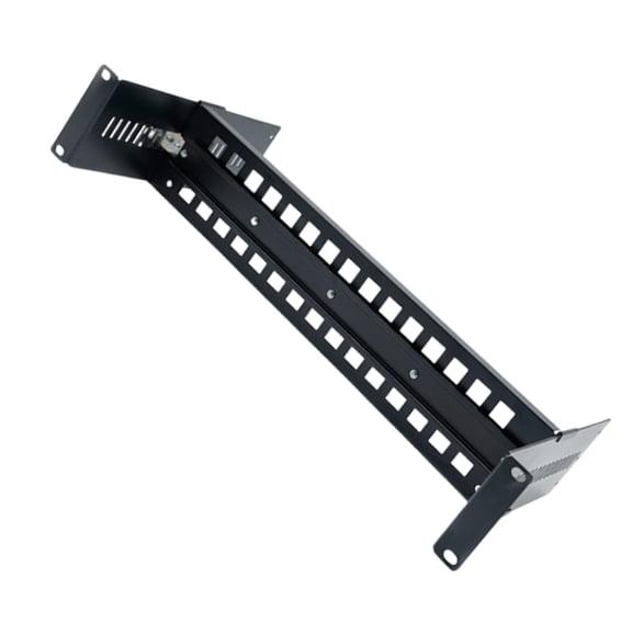 DEEPCRAFF Adjustable Black Aluminum Alloy Rack Mount Bracket for 19 Inch Network Cabinet Media Converters