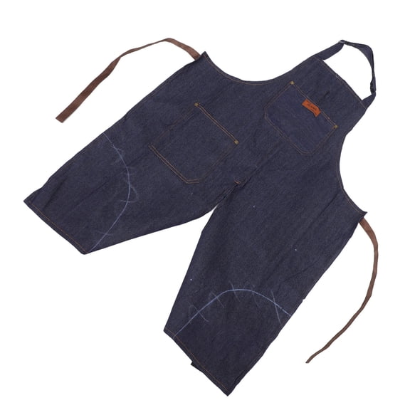 DEEPCRAFF Pottery Apron Split Leg Denim Apron with Pockets Multi for DIY Enthusiasts and Mobility Enhancement 1Pcs