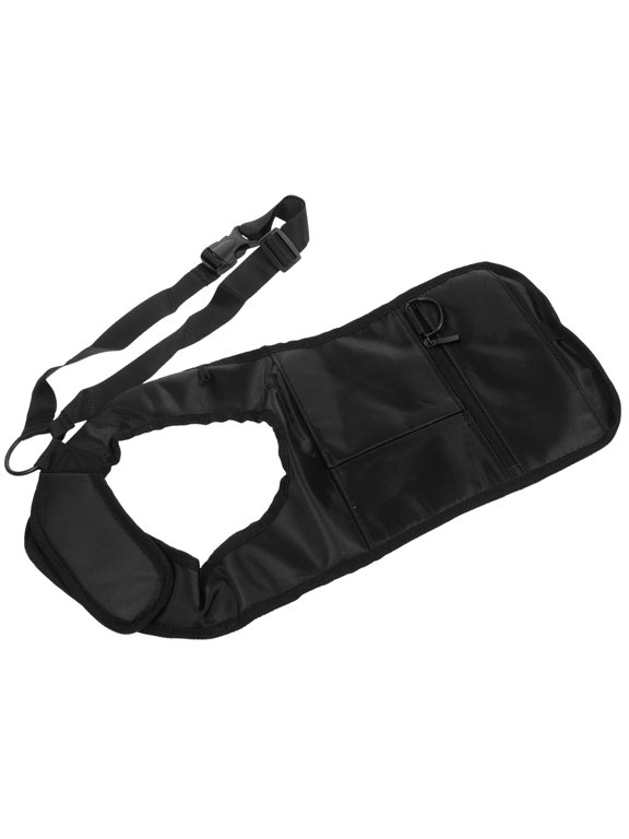 Adjustable Strap Men Shoulder Bag Black Nylon Underarm Pouch for Convenient Storage