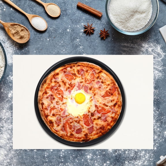 DEEPCRAFF Heavy Duty Round Aluminum Alloy Pizza Pan for Kitchen and Restaurant Baking, Non-Stick Bakeware