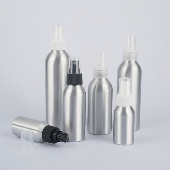 DEEPCRAFF Fine Mist Aluminum Spray Bottle Plated Silver for Travel and Storage Use with Spring-Loaded Button