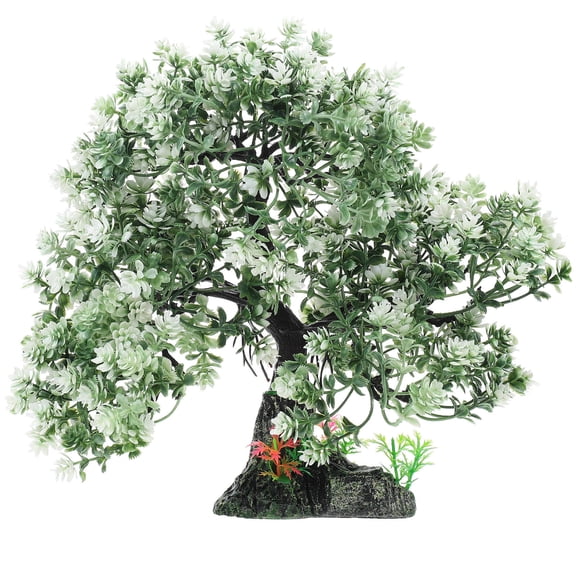 DEEPCRAFF Aquarium Decorative Resin Tree Green Artificial Plant for Fish Tank Landscaping Decor