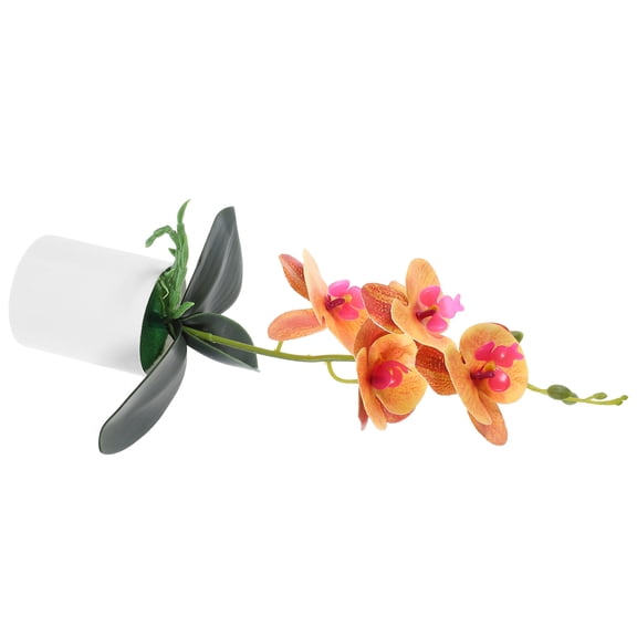 DEEPCRAFF Orange Artificial Flower Arrangement Set, Realistic Plastic Indoor Decorative Flowers for Small Spaces, 1 Piece
