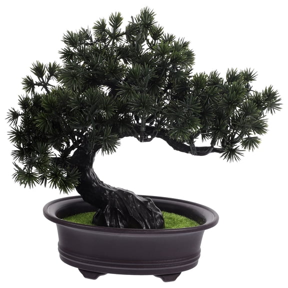 DEEPCRAFF Artificial Small Pine Bonsai Tree Realistic Fake Plant for Home and Work Desk Decoration