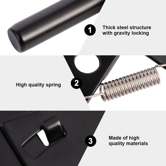 DEEPCRAFF Automatic Black Gate Latch with Self-Locking Feature and Post Mount for Secure Yard and Garden Doors