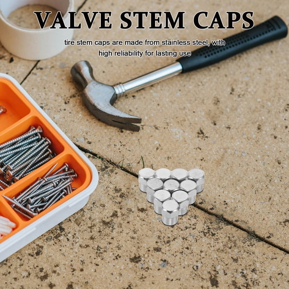 DEEPCRAFF Automobiles Valve Caps Silver Stainless Steel 20Pcs