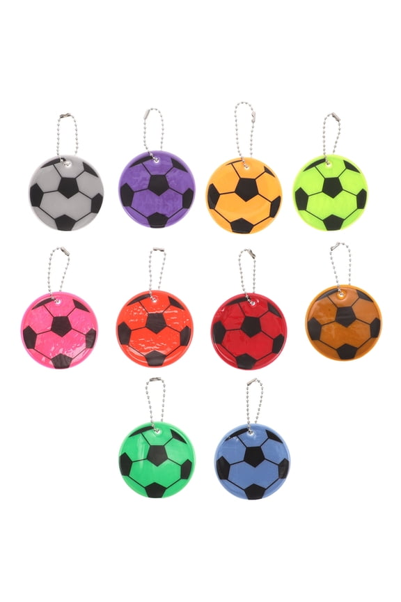 Back to School 10Pcs Soccer Key Chain For Night Safety Assurance PVC Multi Durable Keychains For Student Use for Fan Gear