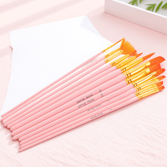 DEEPCRAFF 12-Piece Professional Nylon Paint Brush Set for Back to School, Ideal for Drawing, Figures, Dolls, and Artists