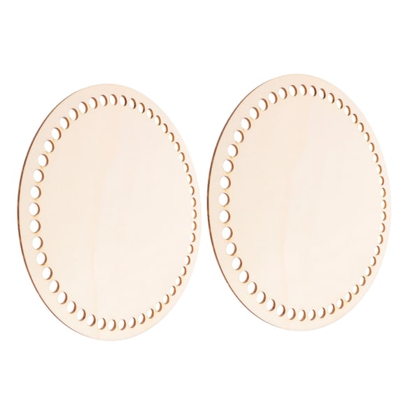 DEEPCRAFF 2-Pack Khaki Wooden Circle Bag Accessories for Weaving, Knitting, and Crafting Projects