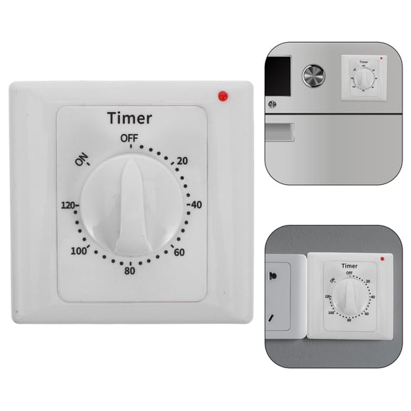 DEEPCRAFF Bathroom Timer Switch White Durable ABS Wall Mount for Fan and Light Control At Home