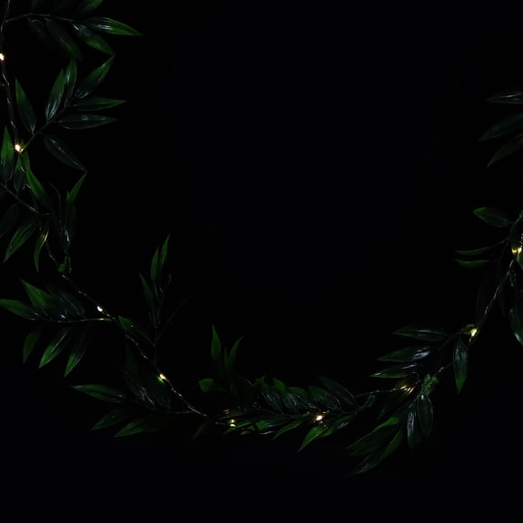 DEEPCRAFF Battery Operated Vine Fairy String Lights with Leaf Design for Bedroom Wall and Festive Party Decoration