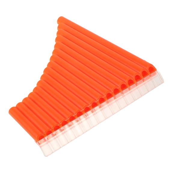 DEEPCRAFF Orange 16 Pipe Pan Flute Instrument with Fixed Angle Mouthpiece for Beginners