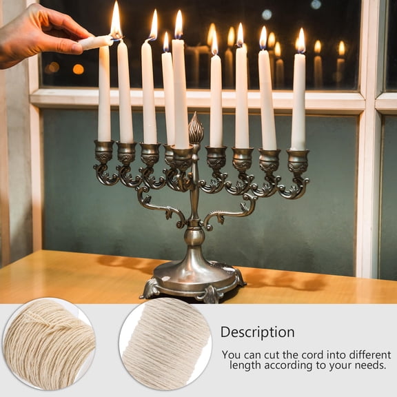 DEEPCRAFF Beige Cotton Candle Wick Rope for Candle Making Natural Non Smoke Biodegradable Material