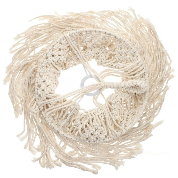 DEEPCRAFF Beige Woven Light Fixture Macrame Light Shade Eye Protection 1Pcs