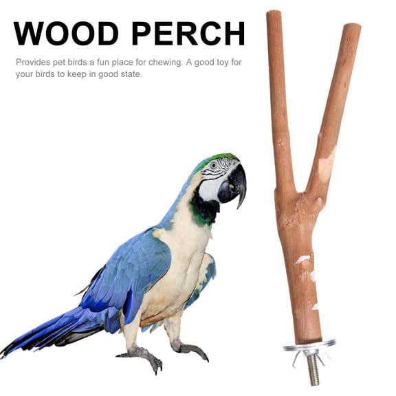 DEEPCRAFF Bird Perch Platform Natural Wood Chewing Toy Cage Environment Enrichment 2Pcs