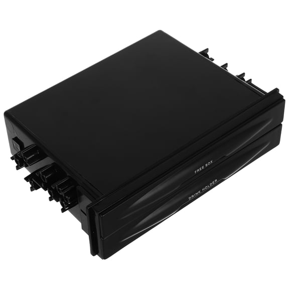 DEEPCRAFF Black Abs Plastic Car Storage Box 1Set With Cup Holding Function For Drivers