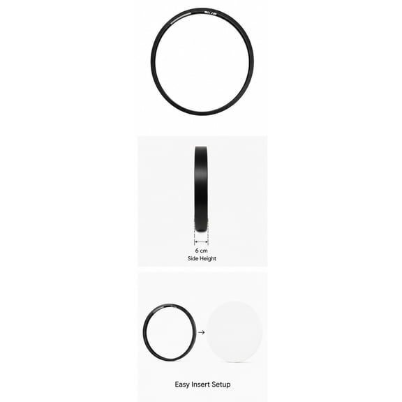 DEEPCRAFF Black Circular Metal Picture Frame for Canvas Prints and Gallery Wall Art with Easy Installation