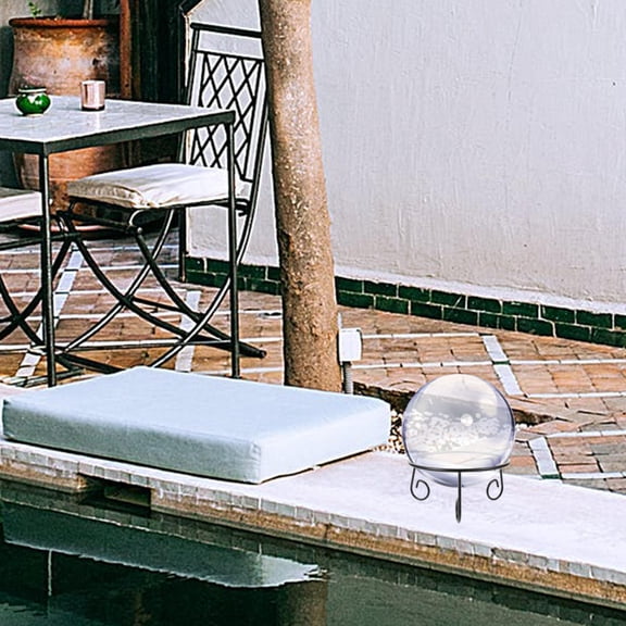 DEEPCRAFF Outdoor Metal Gazing Globe Stand in Black for Garden Sphere Display and Decoration