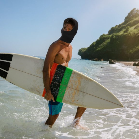 DEEPCRAFF Black Neoprene Protective Diving Hat with Elastic Fit for Comfortable Water Sports