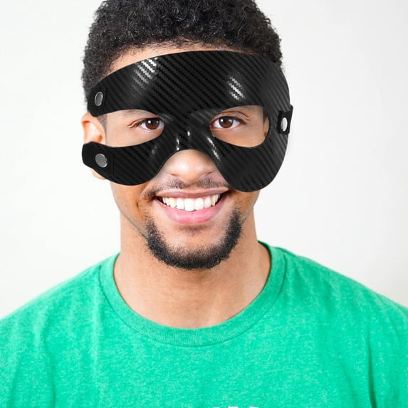 DEEPCRAFF Hockey Mask for Athletes Black PVC Impact Protection and Breathable Comfort 1Pcs for Fan Gear
