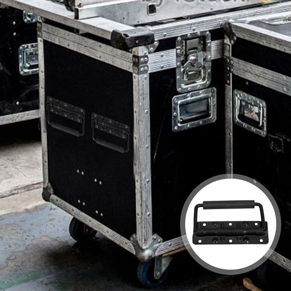 DEEPCRAFF 4.5 Inch Black Spring Loaded Pull Handle for Flight Cases, Toolboxes, and Furniture Hardware Accessories