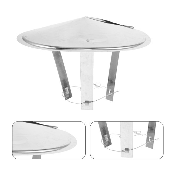 DEEPCRAFF Black Stainless Steel Round Chimney Cap with Rain and Wind Barrier for Roof Vent Pipes