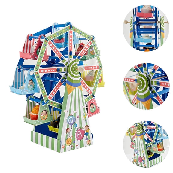 DEEPCRAFF Blue Paper Cake Display Stand for Storage with Unique Design Perfect for Weddings Birthdays and Family Gatherings